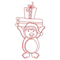 Redwork Cute Penguin 07(Md) machine embroidery designs