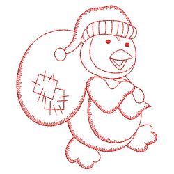 Redwork Cute Penguin 08(Lg) machine embroidery designs