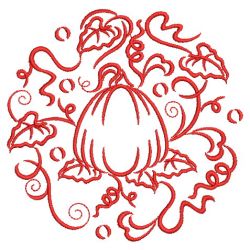 Redwork Pumpkin 10(Md) machine embroidery designs