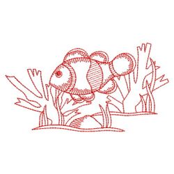 Redwork Tropical Fish 3 04(Sm) machine embroidery designs