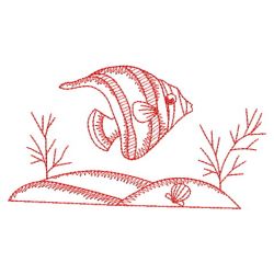 Redwork Tropical Fish 3 05(Md) machine embroidery designs