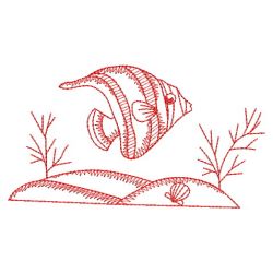 Redwork Tropical Fish 3 05(Sm) machine embroidery designs