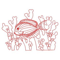 Redwork Tropical Fish 3 06(Md) machine embroidery designs