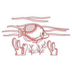 Redwork Tropical Fish 3 07(Sm) machine embroidery designs