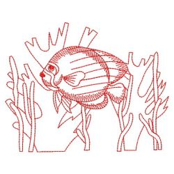 Redwork Tropical Fish 3 08(Sm) machine embroidery designs