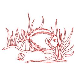 Redwork Tropical Fish 3 09(Sm) machine embroidery designs