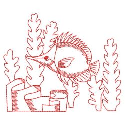 Redwork Tropical Fish 3 10(Lg) machine embroidery designs