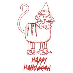 Redwork Halloween Cats(Md) machine embroidery designs