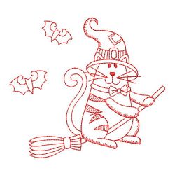 Redwork Halloween Cats 04(Lg) machine embroidery designs