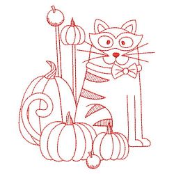 Redwork Halloween Cats 06(Md) machine embroidery designs