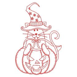 Redwork Halloween Cats 08(Lg) machine embroidery designs