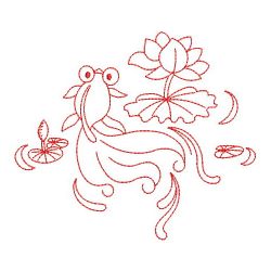 Redwork Goldfish 03(Lg) machine embroidery designs