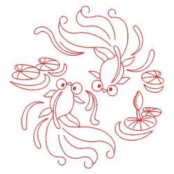 Redwork Goldfish 04(Md) machine embroidery designs