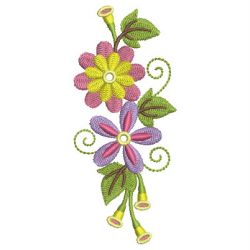Heirloom Colorful Flowers 02 machine embroidery designs