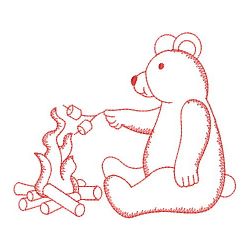 Redwork Happy Bear 02(Sm) machine embroidery designs