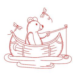 Redwork Happy Bear 03(Sm) machine embroidery designs