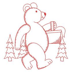 Redwork Happy Bear 04(Sm) machine embroidery designs