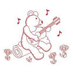 Redwork Happy Bear 05(Lg) machine embroidery designs