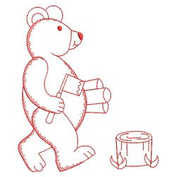 Redwork Happy Bear 08(Sm) machine embroidery designs