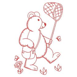 Redwork Happy Bear 09(Lg) machine embroidery designs