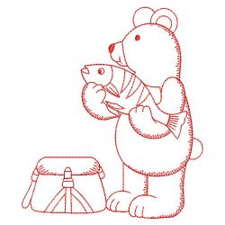 Redwork Happy Bear 10(Md) machine embroidery designs