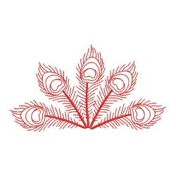 Redwork Peacock Feather 1 01(Sm) machine embroidery designs
