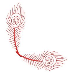 Redwork Peacock Feather 1 06(Md)
