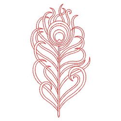 Redwork Peacock Feather 1 07(Sm) machine embroidery designs