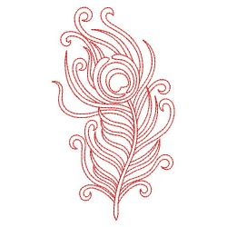 Redwork Peacock Feather 1 08(Lg) machine embroidery designs