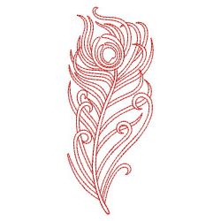 Redwork Peacock Feather 1 09(Lg) machine embroidery designs