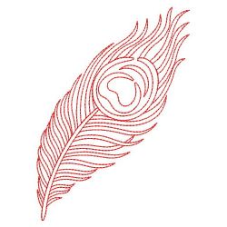 Redwork Peacock Feather 1 10(Md) machine embroidery designs