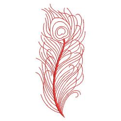 Redwork Peacock Feather 2(Sm) machine embroidery designs