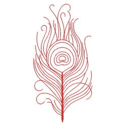 Redwork Peacock Feather 2 02(Md) machine embroidery designs