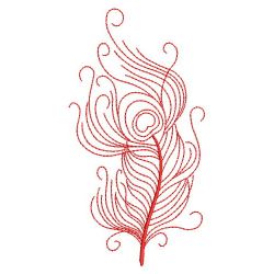 Redwork Peacock Feather 2 03(Sm) machine embroidery designs