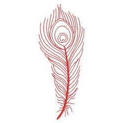 Redwork Peacock Feather 2 04(Sm) machine embroidery designs