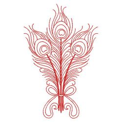 Redwork Peacock Feather 2 05(Lg) machine embroidery designs