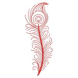 Redwork Peacock Feather 2 08(Sm)