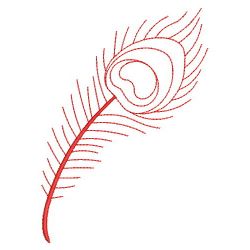 Redwork Peacock Feather 2 10(Sm) machine embroidery designs