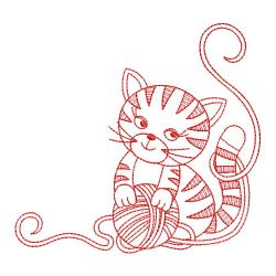 Redwork Kitten 01(Lg) machine embroidery designs