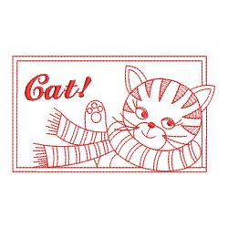 Redwork Kitten 07(Md) machine embroidery designs