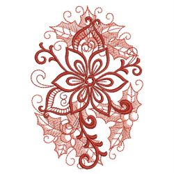 Heirloom Poinsettia 06(Sm) machine embroidery designs