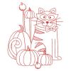 Redwork Halloween Cats 06(Lg)