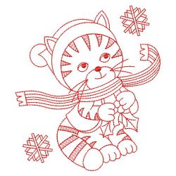 Redwork Christmas Cats 01(Sm) machine embroidery designs
