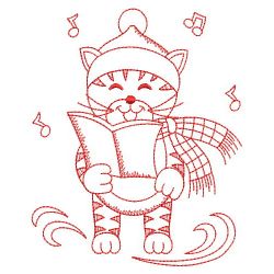 Redwork Christmas Cats 02(Md) machine embroidery designs