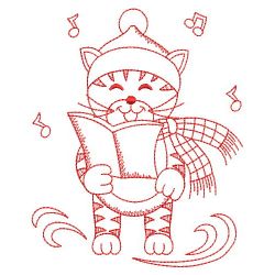 Redwork Christmas Cats 02(Lg) machine embroidery designs