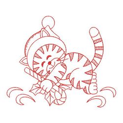 Redwork Christmas Cats 03(Lg) machine embroidery designs