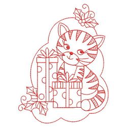 Redwork Christmas Cats 04(Md) machine embroidery designs