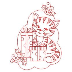 Redwork Christmas Cats 04(Lg) machine embroidery designs