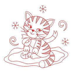 Redwork Christmas Cats 05(Md) machine embroidery designs