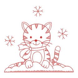 Redwork Christmas Cats 07(Sm) machine embroidery designs